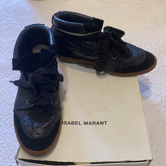 Isabel Marant Betty Wedge Sneaker w/box Leather & suede|Size 40, fits like 8.5 - Picture 1 of 4